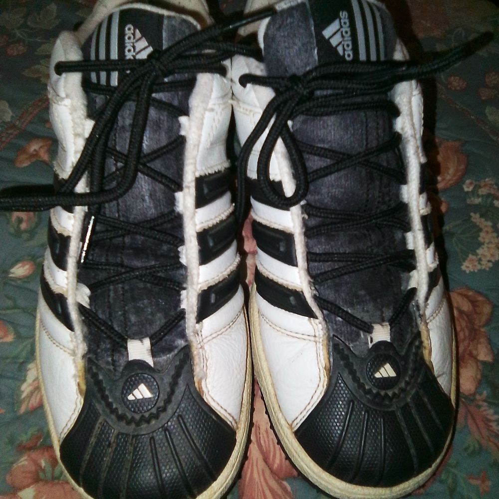 Adidas Black and White Sneakers with Ankle Support